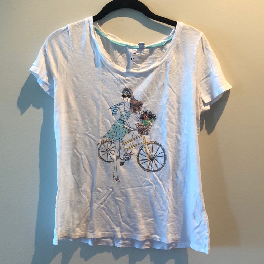 Girl on a bike t-shirt by ELLE
